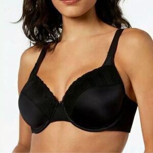 Bali Comfort Light Lift Black Lace Bra 36D NWT Lightly Lined Ultimate Softness